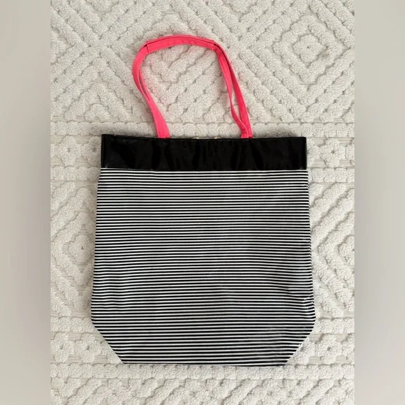 Victoria’s Secret Black & White Striped Tote Bag - Picture 3 of 9